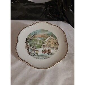 Vintage Currier And Ives The Homestead In Winter.